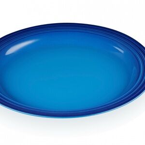 Le Creuset Stoneware Dinnerware Azure Blue Dinner Plates Set of 2